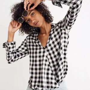 Wrap-Front Shirt in Buffalo Check
